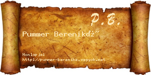 Pummer Bereniké névjegykártya